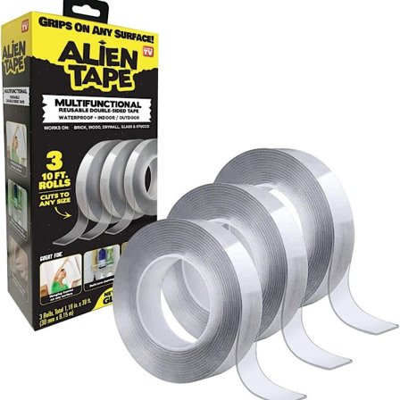 Gjenbrukbar og sterk nano-klebende tape - for metall, plast, glass