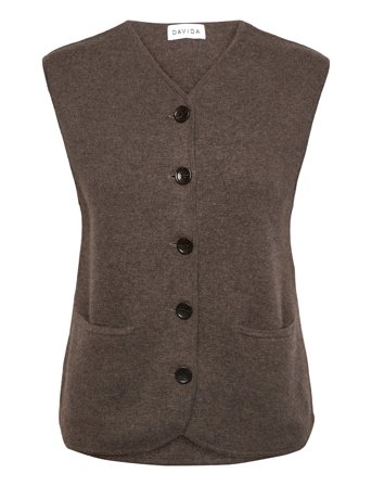 Davida Cashmere | V-Neck Cardigan Vest | M