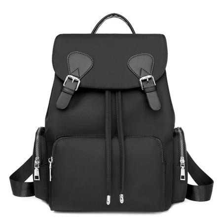 Kvinner jente ryggsekk skulderveske skoleveske Lady Korean Style Oxford Casual Nylon Stor reiseveske Black