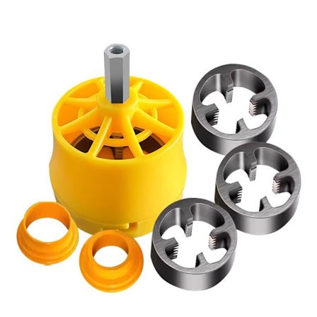 7 stk. PVC-rørgevindsæt med 1/2 3/4 1 tomme matricer elektrisk boremaskine tilbehør