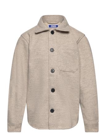 Jorzac Melange Overshirt Ls Jnr Overshirts Beige Jack & J S*Betinget Tilbud