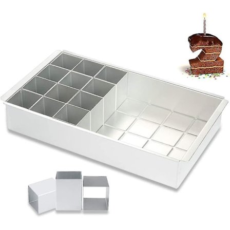 Bakeform i aluminium, tallform for tallkaker, stor for jubileum, bryllup, bursdag