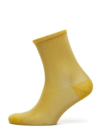 Dina Solid Lingerie Socks Regular Socks Gul Becksöndergaard