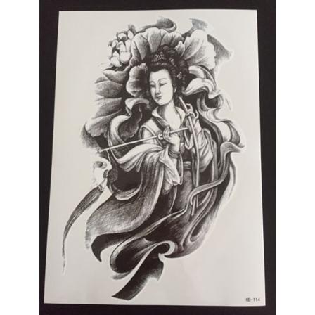 Tillfällig Tatuering 21 x 15cm - Geisha