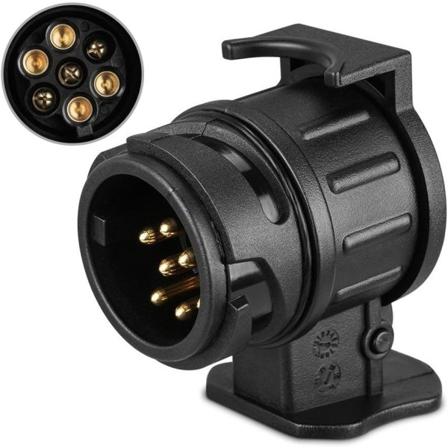 13-polet til 7-polet Træk Adapter - Til Campingvogne, Lastbiler, Trailere - Vandafvisende, 12 V