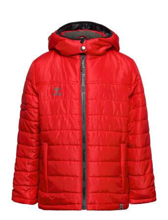 Hmlnorth Quilted Hood Jacket Kids Red Hummel