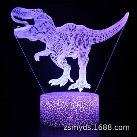 3D Dinosauruksen LED-yövalo, 3 kuviota, makuuhuoneen sisustus, hienot lohikäärmelelut, joululahjat pojille 4 5 6 7 8 9 10 11 12 vuotta, 16 väriä (LGL)