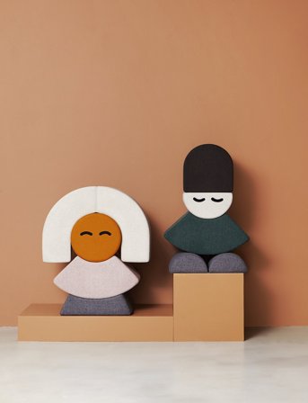 By KlipKlap Kk Mr. Half Circle Face - Beige - Cream - ONE SIZE