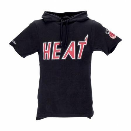 Mitchell & Ness, lightweight short-sleeved hooded sweatshirt Zwart, Heren, Maat:M