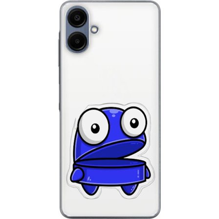 Kompatibelt Mobildeksel til Samsung Samsung Galaxy A06 Blå tegnefilmfigur med åpent uttrykk og store øyne i morsom illustrasjon