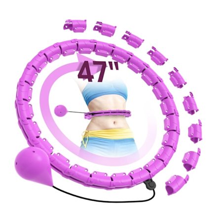Vægtet Hula Hoop til Voksne Vægttab, 47 Tommer, 24 Aftagelige Led, Trænings Hola Hoop, Velegnet til Kvinder og Begyndere