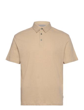 Jprcc Soft Linen Blend Ss Polo Beige Jack & J S