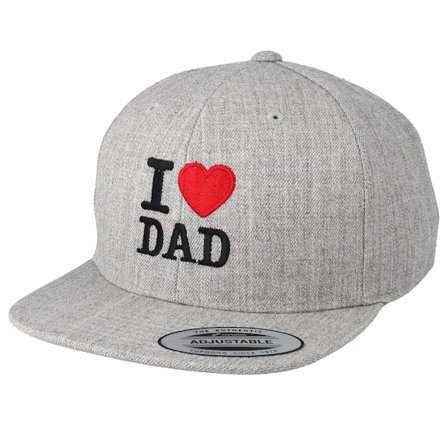 Kiddo Cap - Grau Snapback Cap - Kids I Love Dad Grey Snapback @ Hatstore