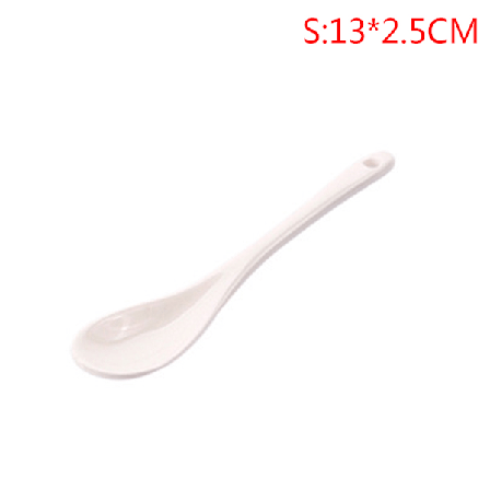 Keramiske skeer Lange-korte hvide porcelæn kaffe suppe sukker te