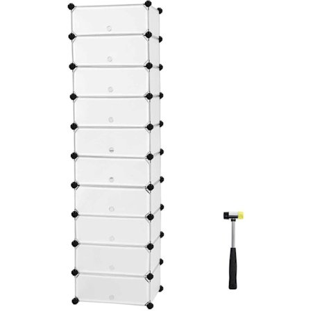 Rootz Skoskab til 20 par sko - 10 etager - Skostativ - 43 x 31 x 173 cm