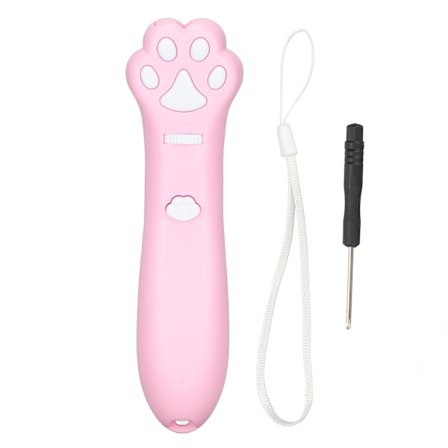 Interactive Cat Toy Teaser Wand Cat Paw Pattern Batteridriven Löstagbar Röd Laser Funny Cat Stick för katter Rosa