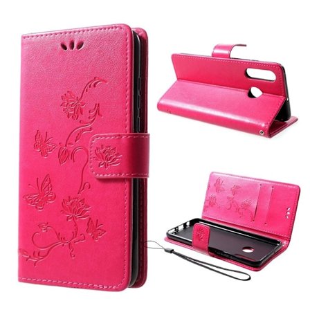 Butterfly läder Huawei P30 Lite fodral - Röd