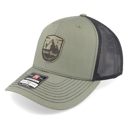 Wild Spirit - Zelená trucker Kšiltovka - Shield Peak 112 Split Loden/Black Trucker @ Hatstore