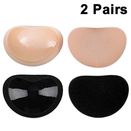 2 Pairs Silicone Bra Inserts Self-adhesive Bra Pads Inserts Removable Sticky Breast Enhancer Pads Breast Lifter For Women