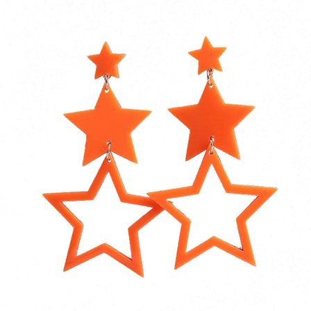 Big-Star Drop Øreringe Bling Glitrende Hængeøreringe Hip-hop Stjerne Drop Øreringe til Fest Bryllup Stjerne Hængeøreringe