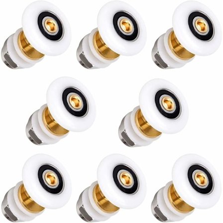 Dusjhjul for skyvedør, 8 stykker, 20 mm erstatningshjul i messing for skyveglassdør med kulelager.