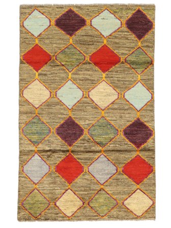 Noué À La Main Berbère Colourful Tapis 116X184 De Laine Marron/Orange Petit