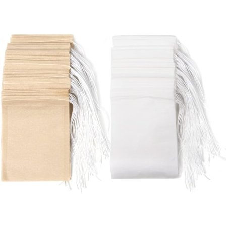 200 stk. Engangs-Teposer med Træk snor, Teposer til Løse Blade