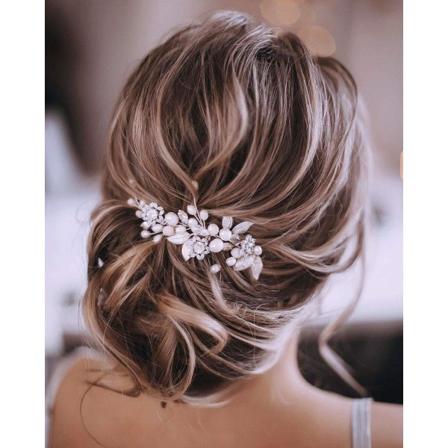 Sølvbryllup Krystallhår Vine Blomst kronblad Headpiece Bryllup H - Perfet