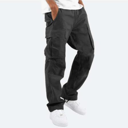 Elastisk Midja För Män Loungewear Enfärgade Byxor