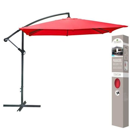 Parasol med sidearm og kranke - 250 x 250 cm - Rød