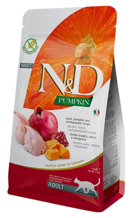 Farmina - N&D Cat Pumpkin Quail Adult 1,5 kg - Katt - Kattefôr & kattemat - Tørrfôr for katt - ZOO.no