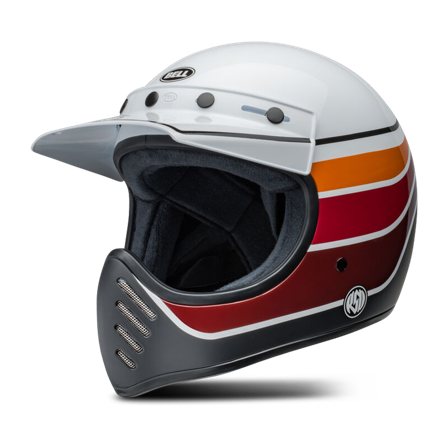 BELL Moto-3 MX Helmet RSD Saddleback Satin Gloss White/Black M