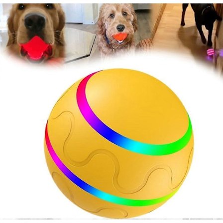 Rystende Vibrerende Bold Legetøj til Hund, Genopladelig Automatisk Bevægende Rystende Hundelegetøjsbold, Interaktiv Rullende Hundebold Legetøj med Lys