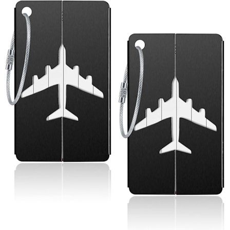 2 st Bagageetiketter Resväska Etiketter Bagageetiketter Bagageetiketter Aluminium Metall med Namn ID Adresskort för Bagage Resväskor