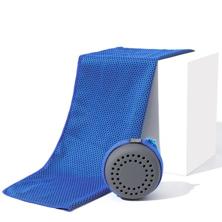 Kølehåndklæde til sommer u0026 sport - hurtigtørrende - 30x80 cm (voksenstørrelse) - kongeblå - med opbevaringsæske