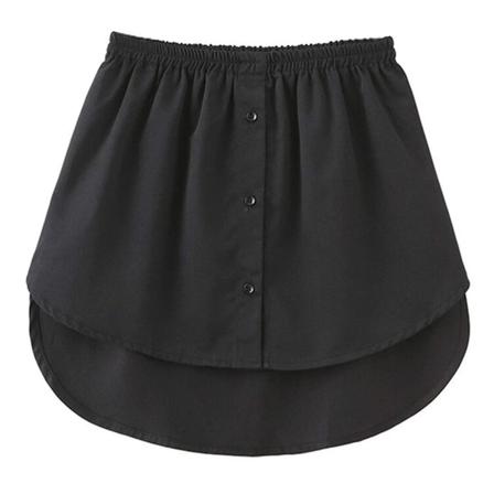 Skjortförlängare Justerbar skiktning Fake Tops Nedre svepfåll med resår i midjan Black XL