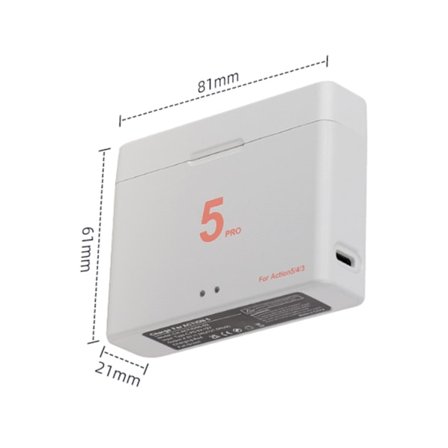 Akun latausasema DJI Osmo Action 5 Pro/4/3:lle