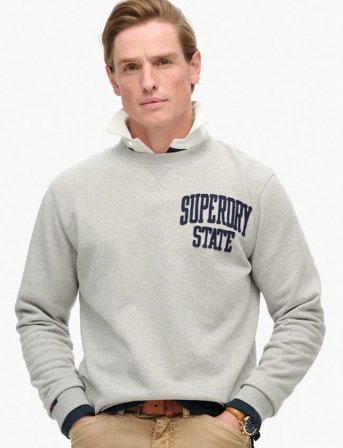 Superdry Vintage Athletic Crew - Grey - XXL