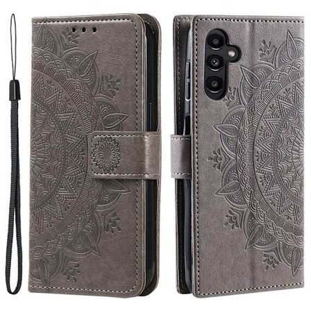 SKALO Samsung A55 5G Mandala Flip Cover - Grå