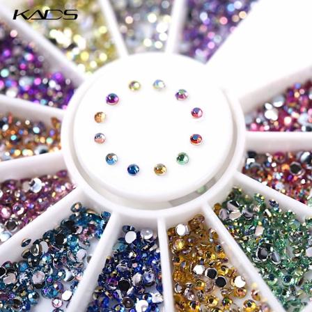 Rhinestones 12 AB-väriä 600 kpl Kynsien koristelu Ystävänpäivä Kristalli Glittereitä Rhinestones Akryylikärjet Manikyyri Koristelu Kynsien työkaluille