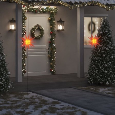 VidaXl Stjärna Med Led Med Spett Vikbar Röd 57 Cm - Litenleker