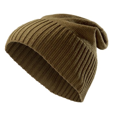 Bonnet vert olive en laine mérinos Kaleb Kane pour hommes - Bonnets