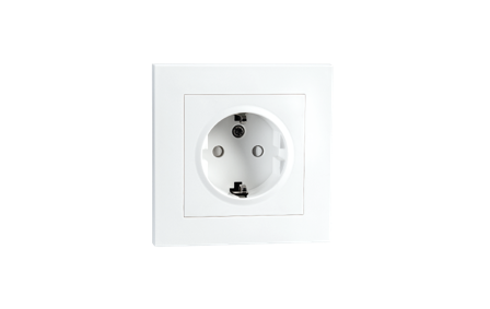 SG Enkel Stikkontakt Innfelt Hvit m/j