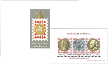 Monaco - Frimærke- og møntmuseum - Postfrisk miniark graveret af Slania