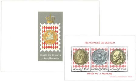 Monaco - Frimærke- og møntmuseum - Postfrisk miniark graveret af Slania