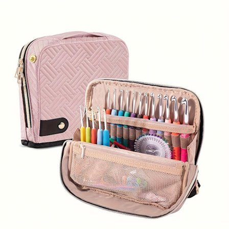 Polstret Opbevaring til Hæklenåle - Stående Organizer til Hækleværktøj - Holder til Strikke- og Hækletilbehør, Nåle, Tilbehør og Gave