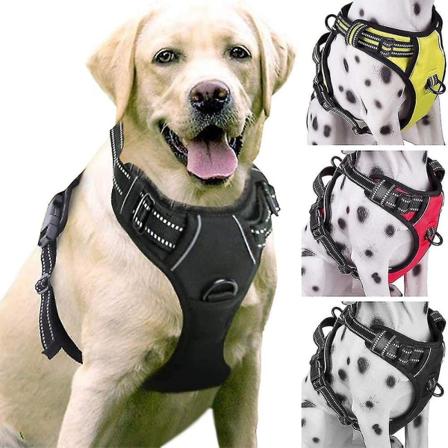 Hundesele uten trekk Polstret justerbar hundevestsele for store hunder som trener eller går - Perfet 56-69CM Red