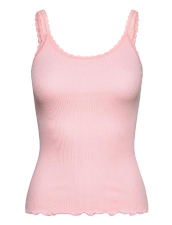 Cotton Top Regular W/ Lace Top Ærmeløs Top Lyserød Barbara Kristoffersen By Rosemunde
