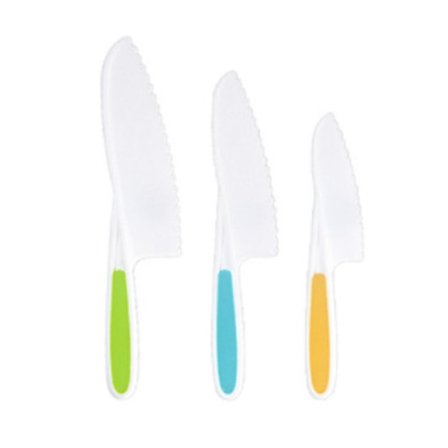 Børns Plast Frugtknive Sæt Sikker Skæring Tidlige Læringsværktøjer til Børn Børn Toddler 3 Styk