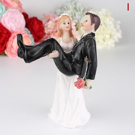 12 tyylikästä muovisesta hartsi-morsian ja sulhanen -hahmoa hääkakun koristeeksi